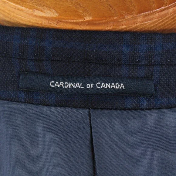 Cardinal of Canada NWT 100% Wool Sport Coat Size 42R US In Blues Plaid